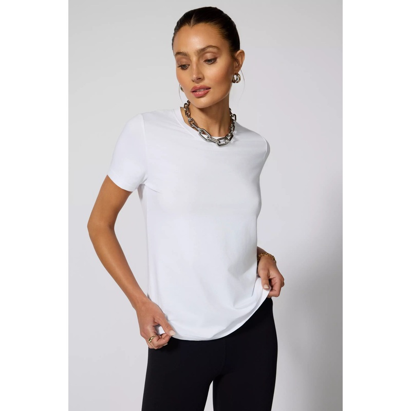 Pima Cotton Classic Fit Tee – White White XS