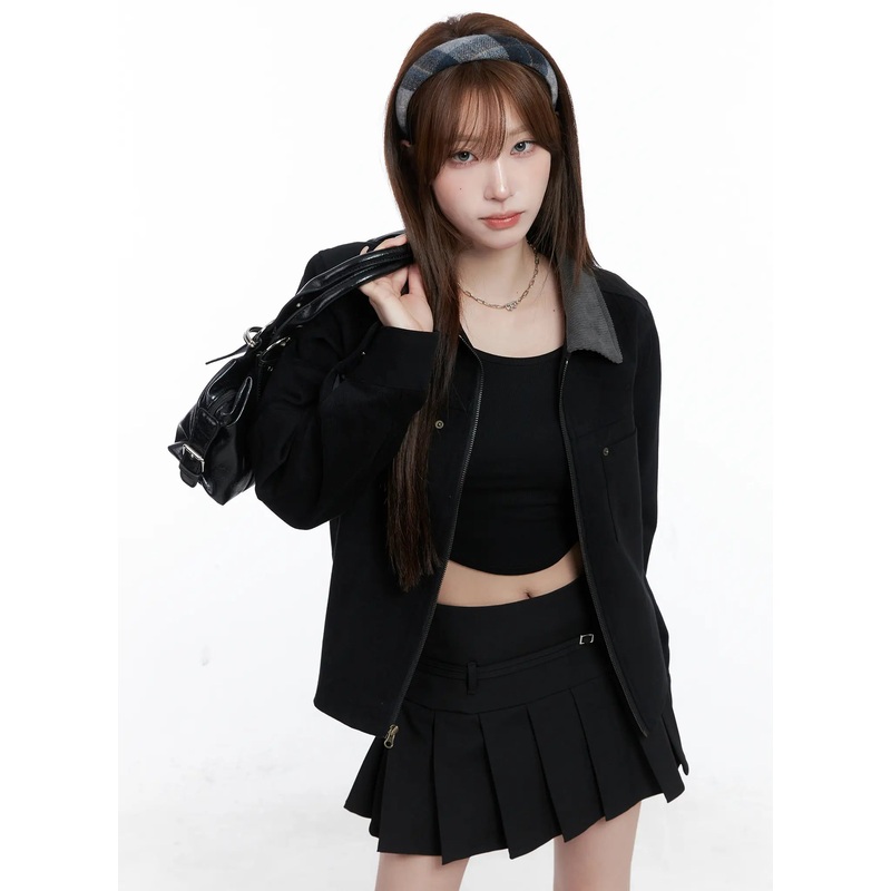 Corduroy Collar Jacket CG529 Black S/M