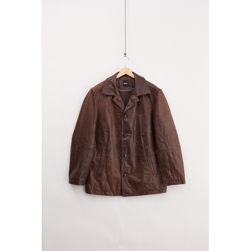 Boss by Hugo Boss Leather Car Coat (M) M