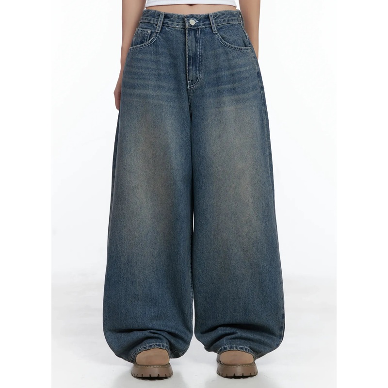 Neriah Vintage Wash Baggy Jeans CS503 Blue S