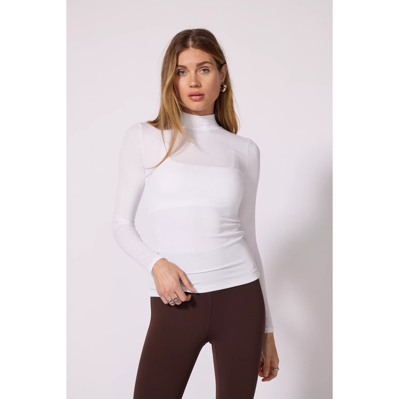 ’90s Mock Neck – Brilliant White Brilliant White XS