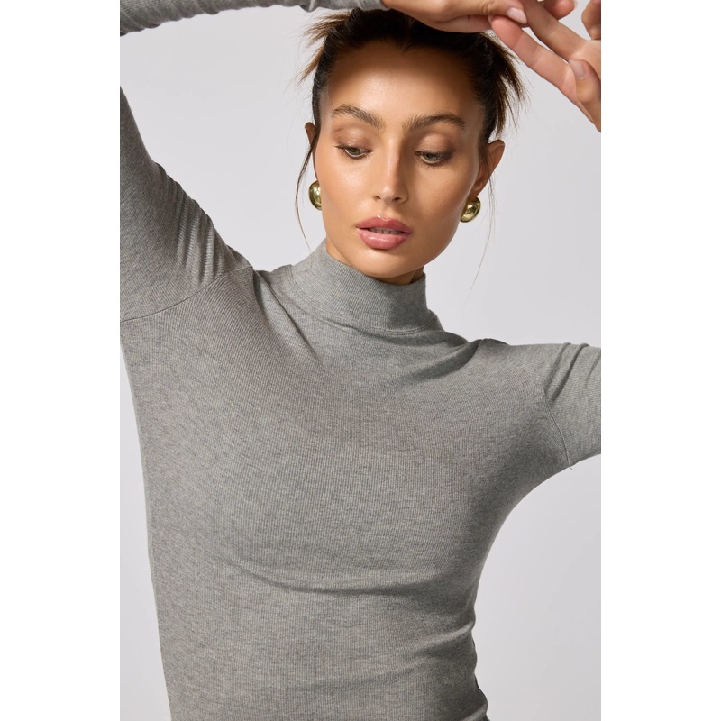 ’90s Mock Neck – Htr Steel Grey Htr Steel Grey XS