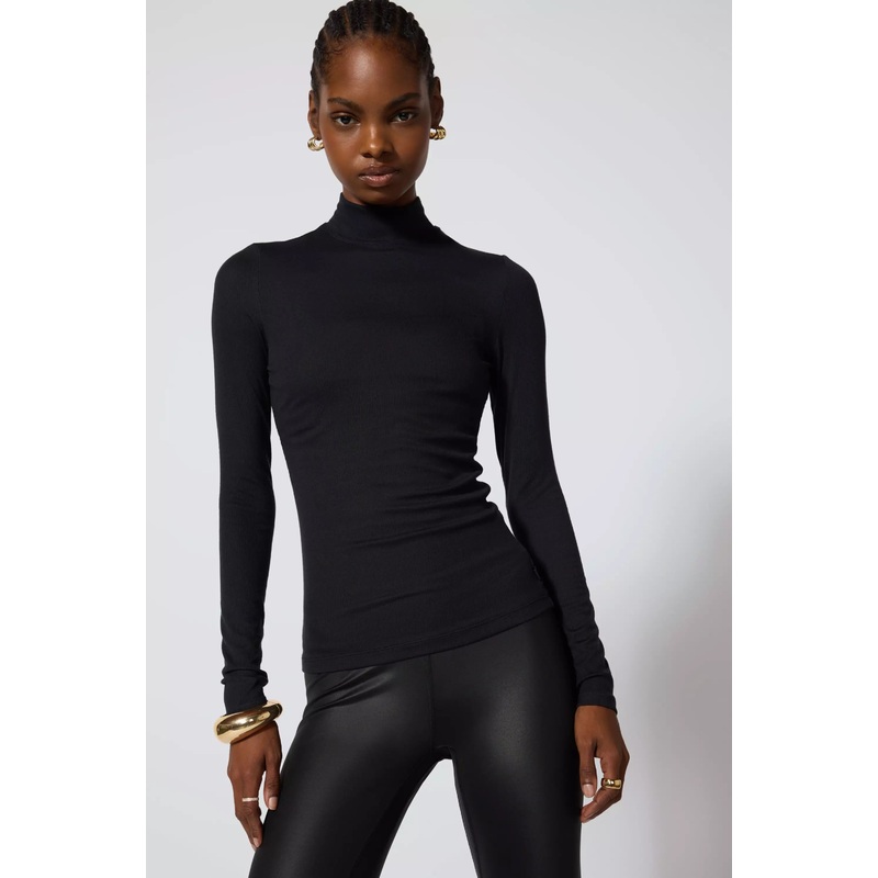 ’90s Mock Neck – Jet Black Jet Black XS