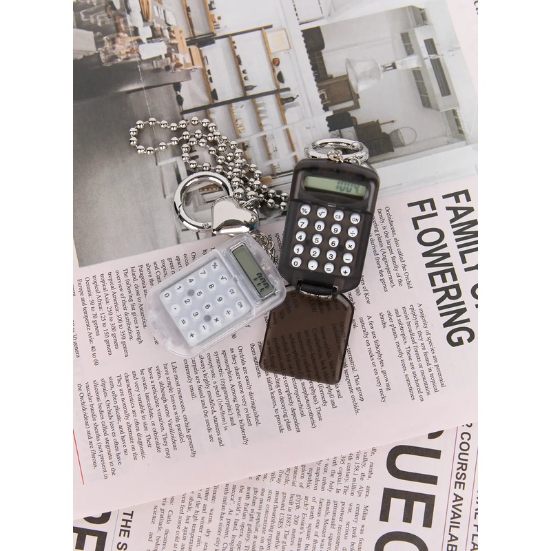 Mini Calculator Keychain IS516 Black One Size