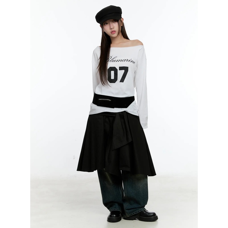 07 Off-Shoulder Long Sleeve Top CS518 White S/M