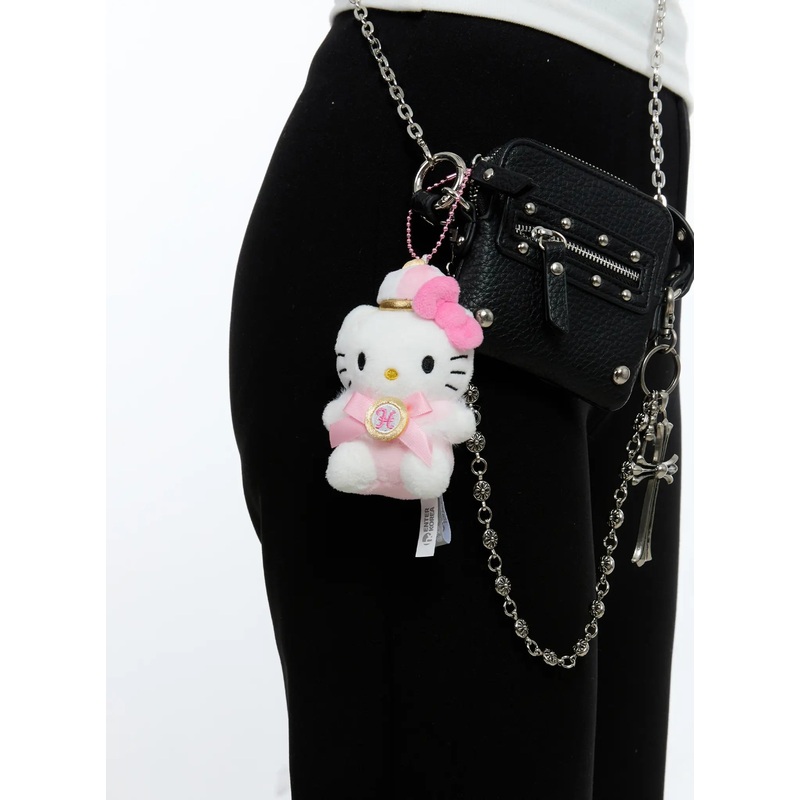 H Crown Kitty Keychain IS517 White One Size