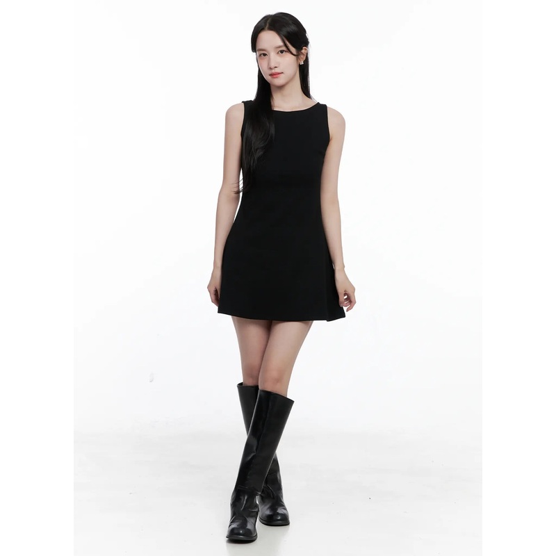 Elegant Sleeveless Mini Dress CS519 Black S/M