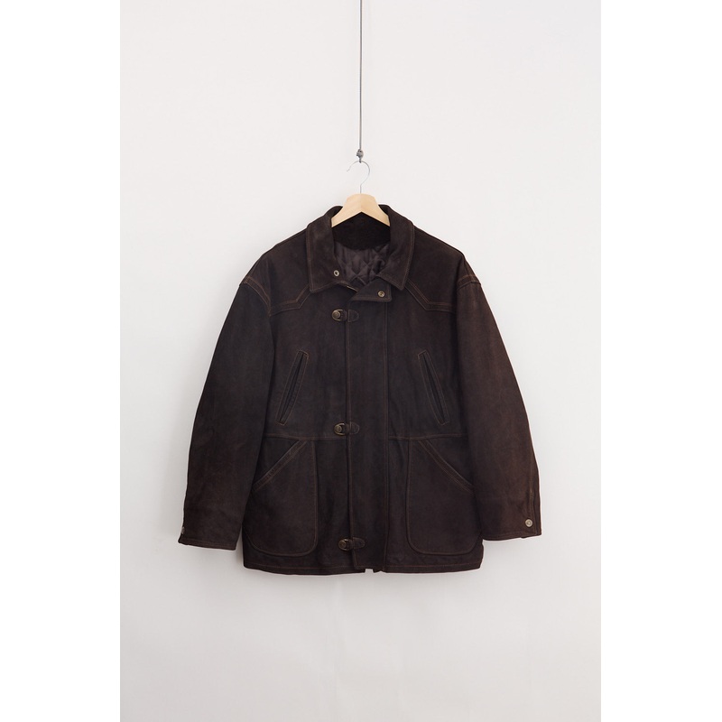 Heavyweight Numbuck Leather Jacket (L) L