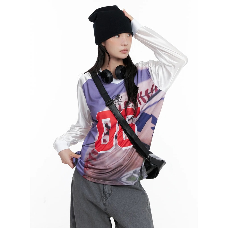 86 Oversized Graphic Long Sleeve CS526 White M/L