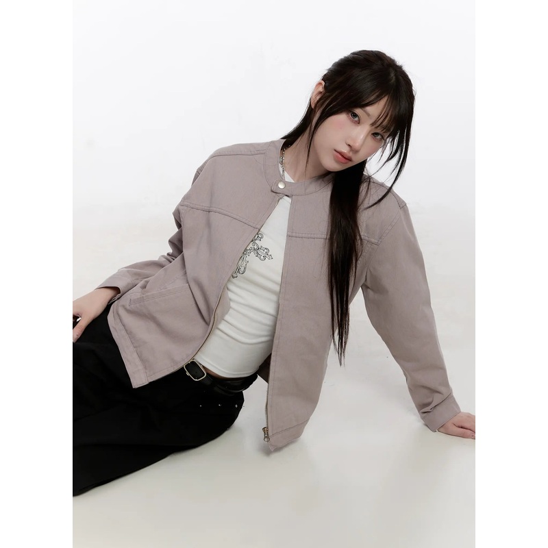 Cotton Zip-Up Jacket CS530 Gray S/M