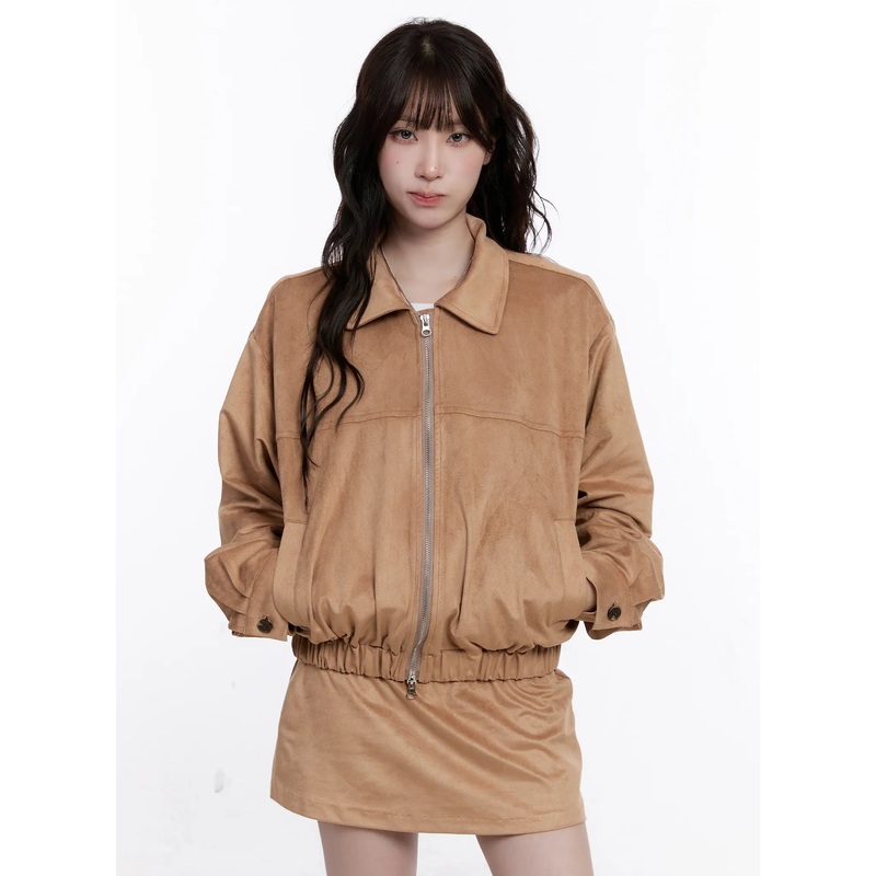 Loose Fit Suede Jacket CO501 Brown M/L