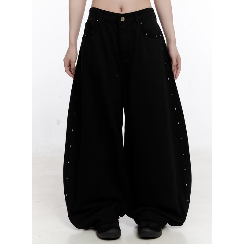 Studded Baggy Pants CS530 Black S