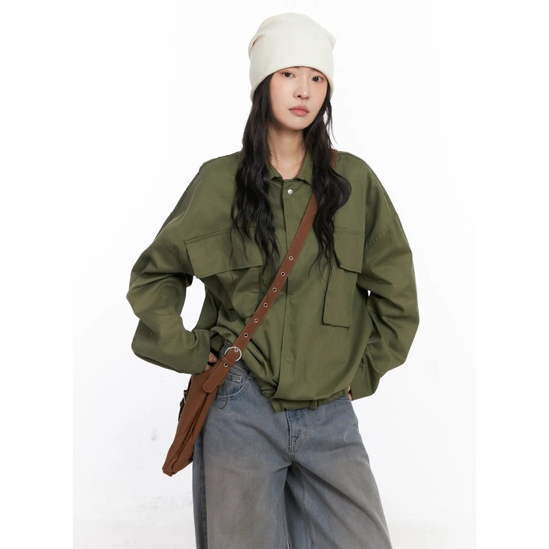Relaxed-Fit Cargo Jacket CC1809 Dark green M/L