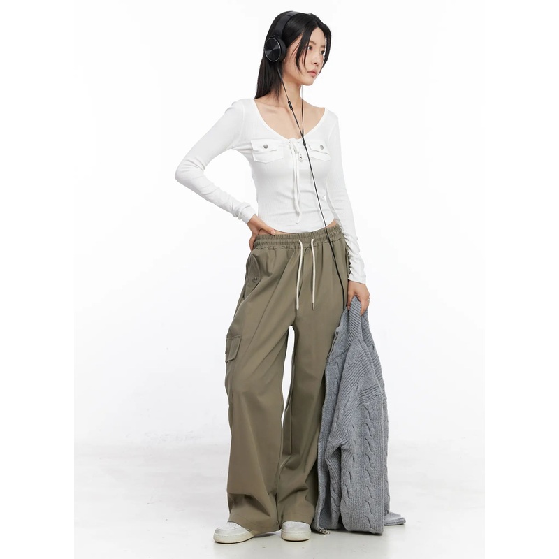 Baggy Cargo Pants CC1809 Dark green S/M