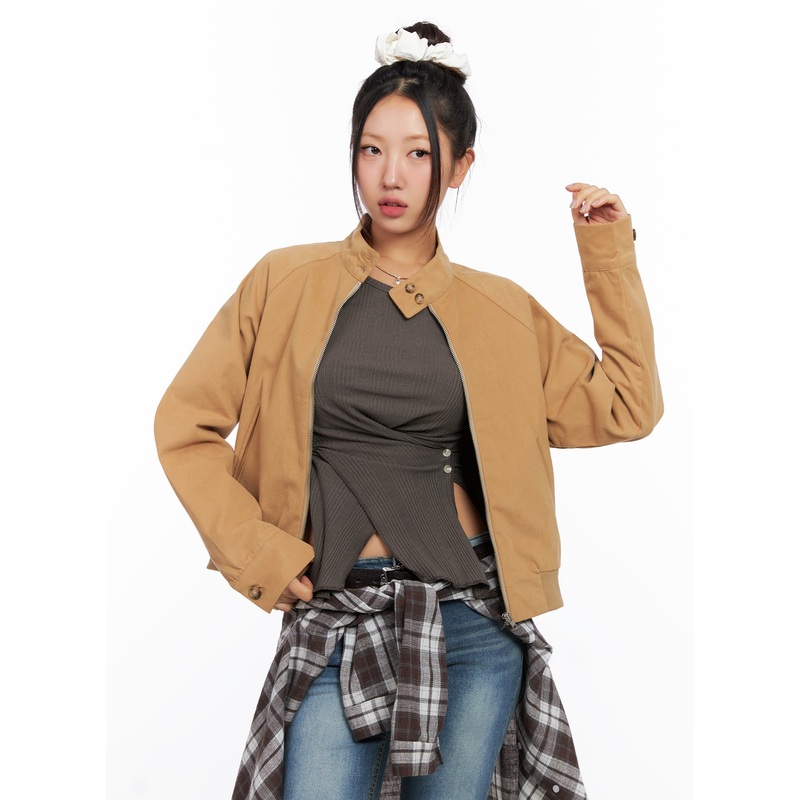 Cotton Raglan Sleeve Jacket CO514 Dark beige S/M