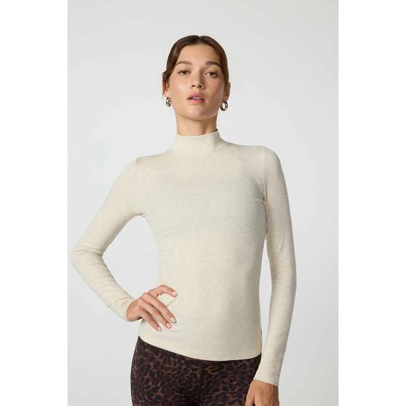 ’90s Mock Neck – Htr Brown Rice Htr Brown Rice XS
