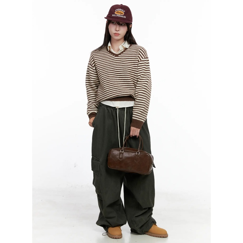 Casual Plaid Long Sleeve Top CO520 Brown M/L