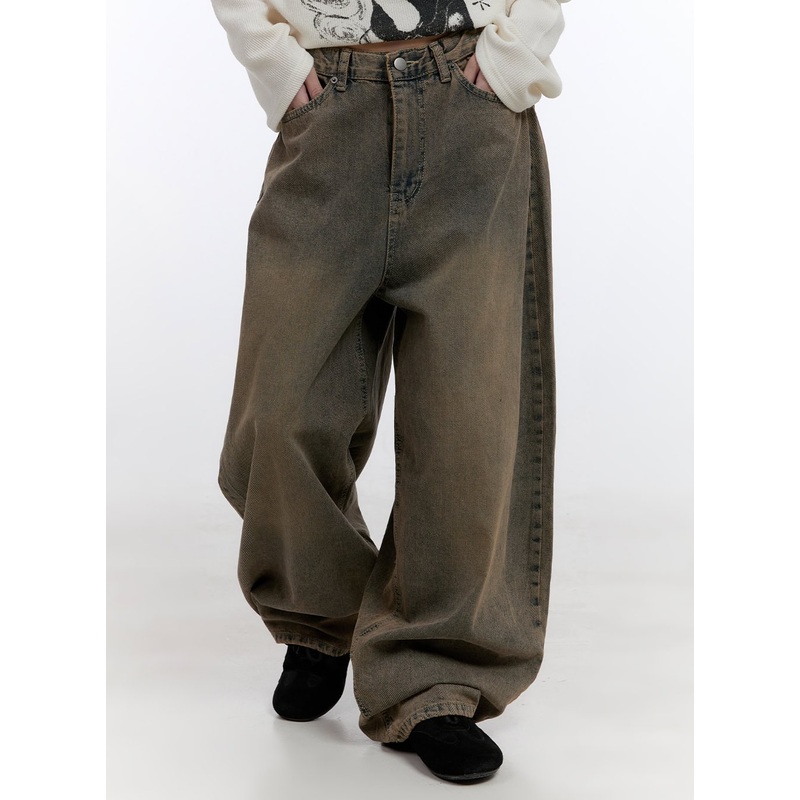 Freya Yellow Vintage Washed Jeans CO418 Dark yellow S