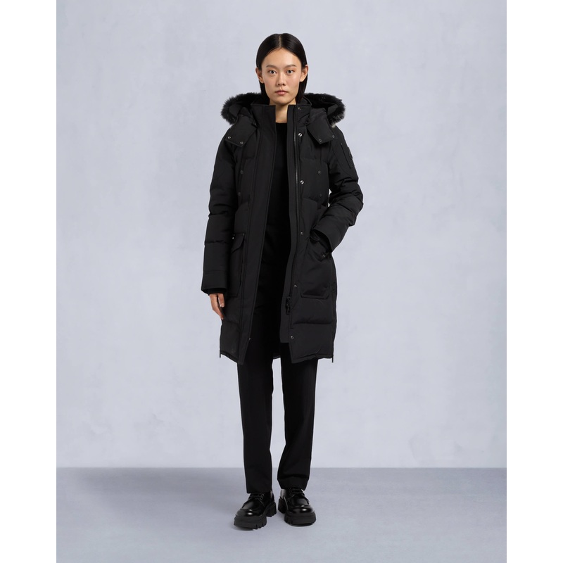 ONYX SHEARLING TRIM CAUSAPSCAL PARKA BLACK/ICE XS