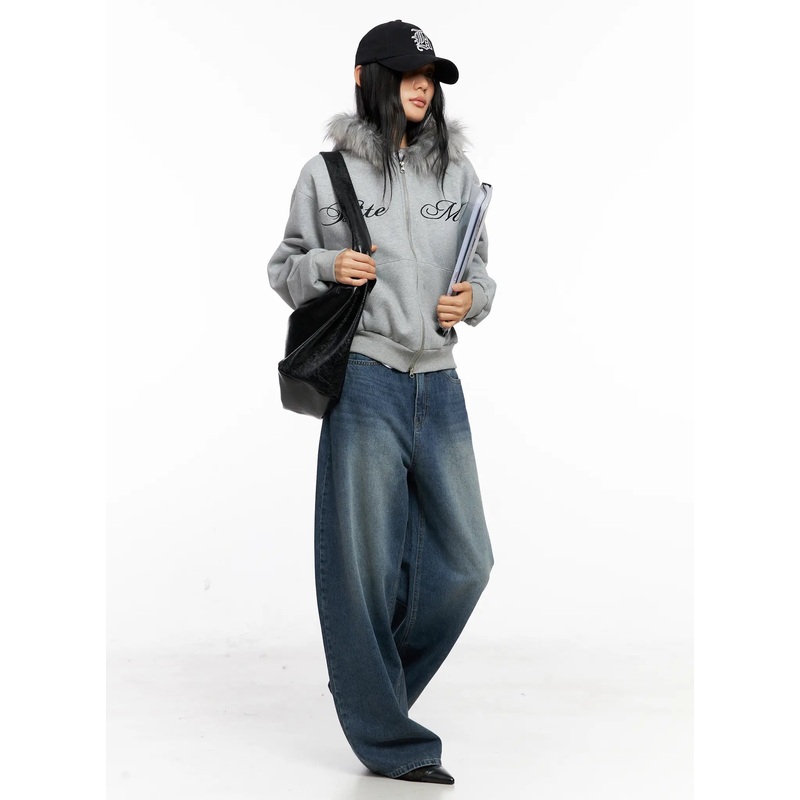 Zayla Balloon Baggy Jeans CO529 Blue 1XS