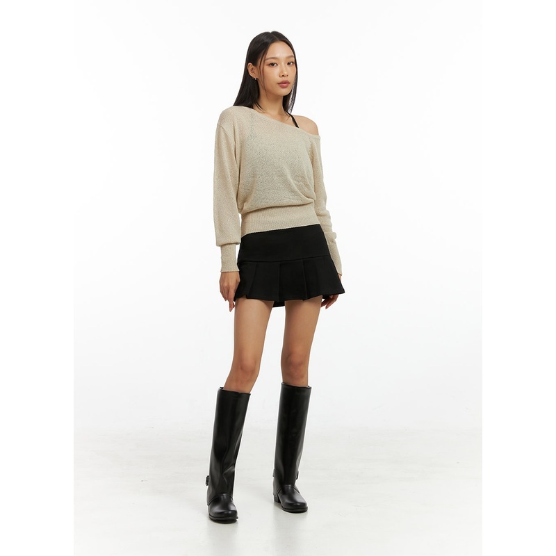 Buckle Solid Faux Leather Knee High Boots IG405 Black 225 / US5.5