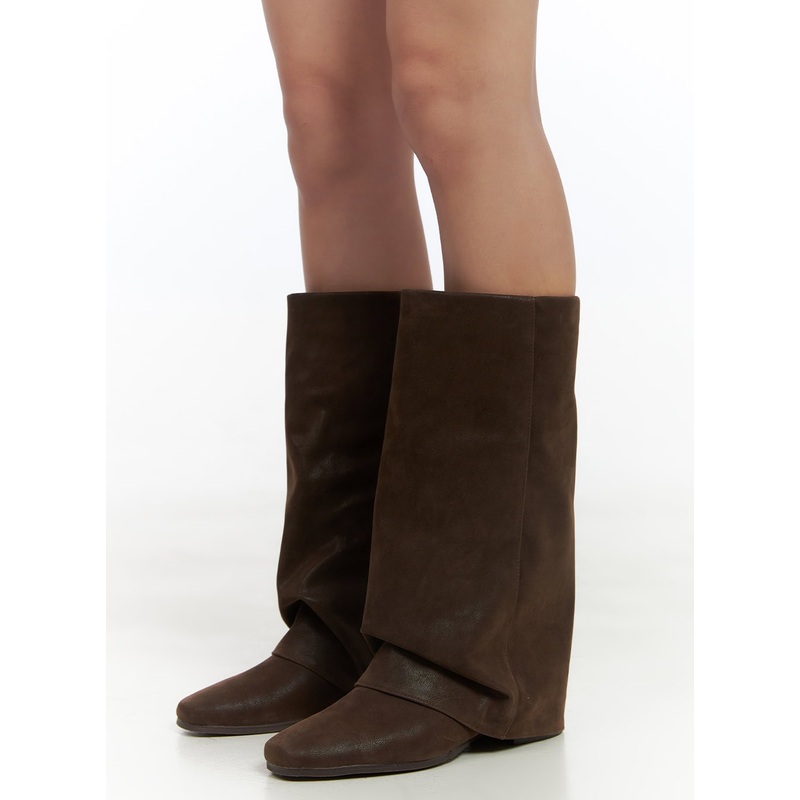 Suede Long Boots CS405 Brown 225 / US5.5