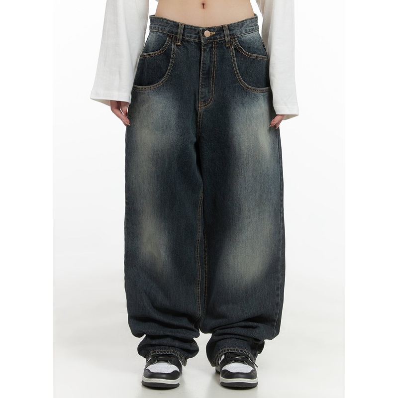 Vivi Washed Baggy Jeans CG430 Dark blue S