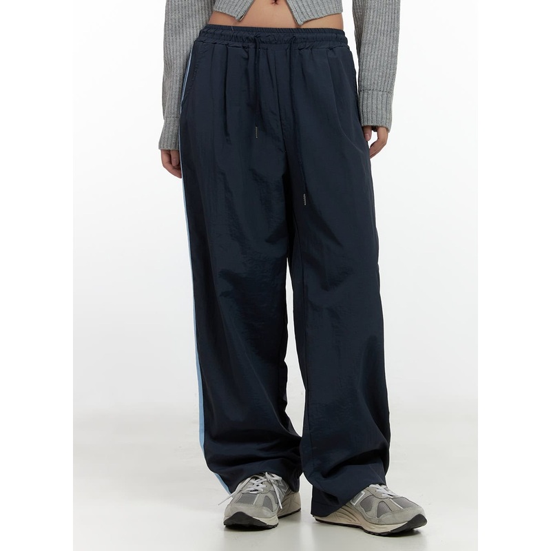 Wide-Leg Contrast Track Pants CN412 Dark blue M/L