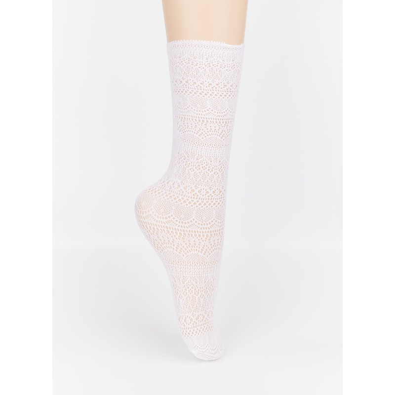 Lace Hollow Lace Socks IM528 Beige One Size
