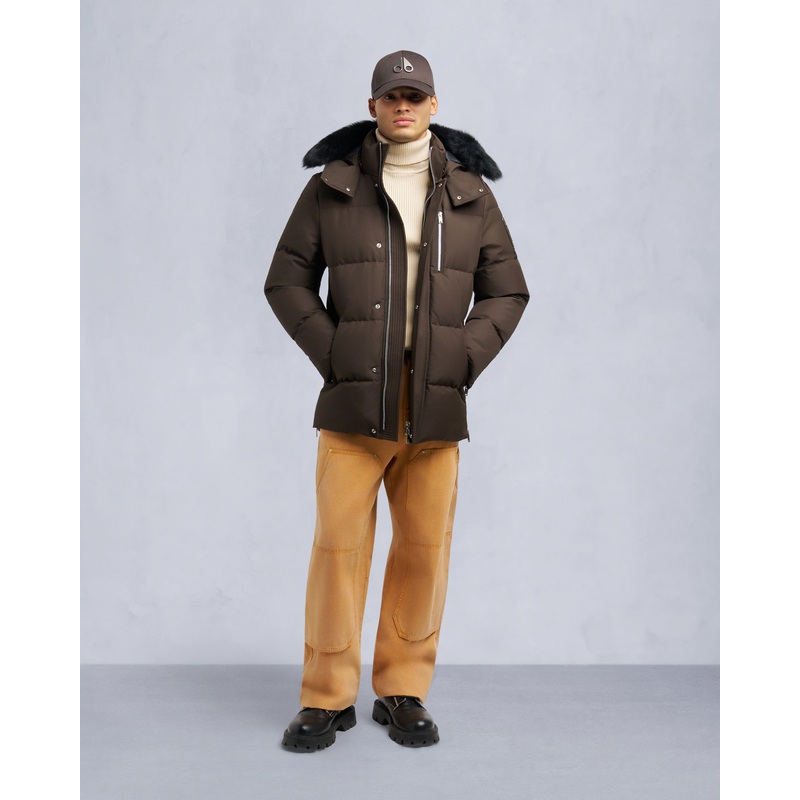 CLOUD SHEARLING TRIM 3Q JACKET ESPRESSO/BLACK XS