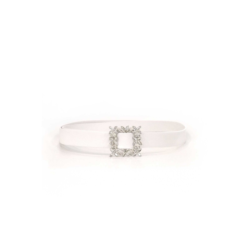 Dioxe Crystal (White) (NON RETURNABLE) Belt White