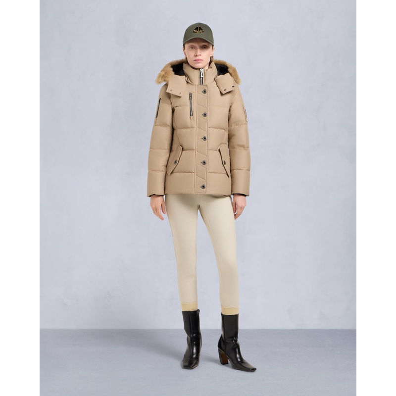 ORIGINAL SHEARLING TRIM 3Q JACKET SLATE/NATURAL XXS