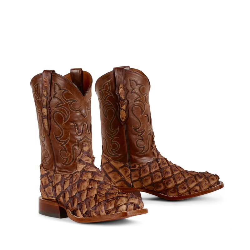 11″ Chocolate Matte Pirarucu Cowboy Boot 8 D Width