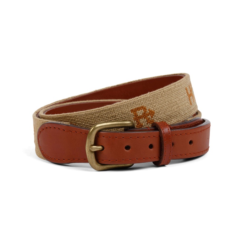 Needlepoint King Ranch Brands Belt TAN 32