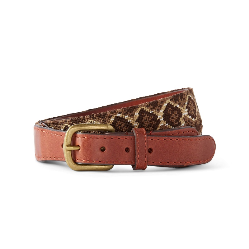 Rattlesnake Pattern Belt BROWN 32