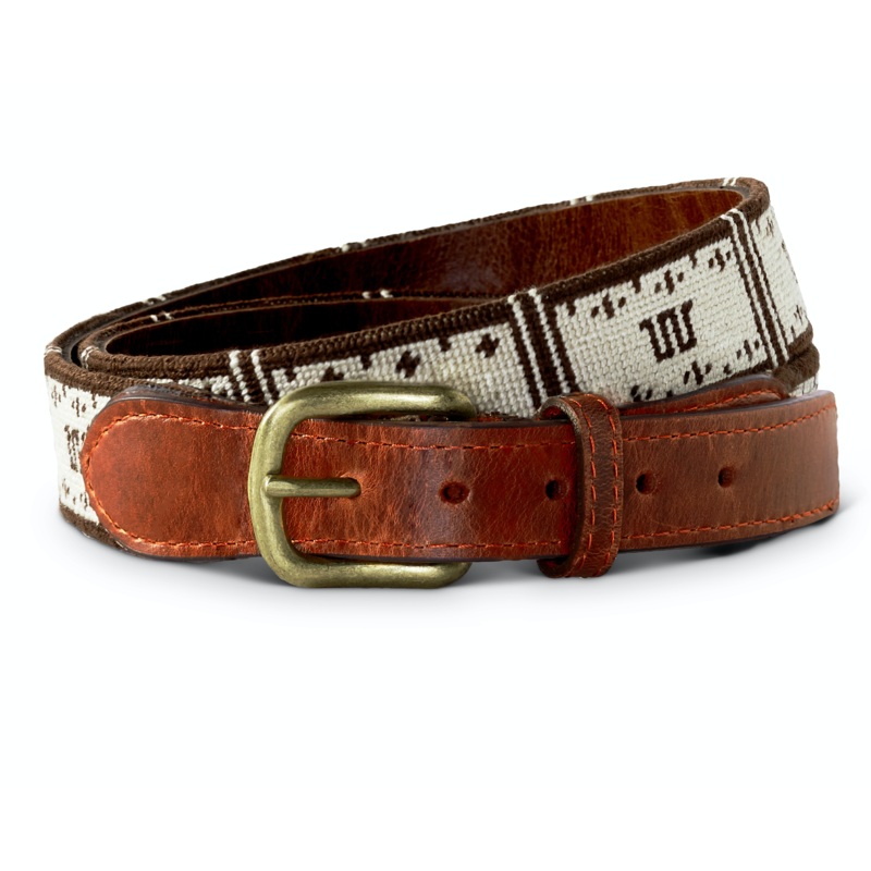 Running W Needlepoint Belt IVORY 32