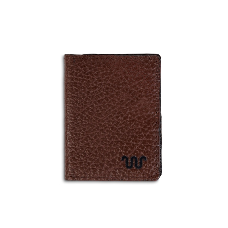 Saddle Stitch Front Pocket Wallet Brown