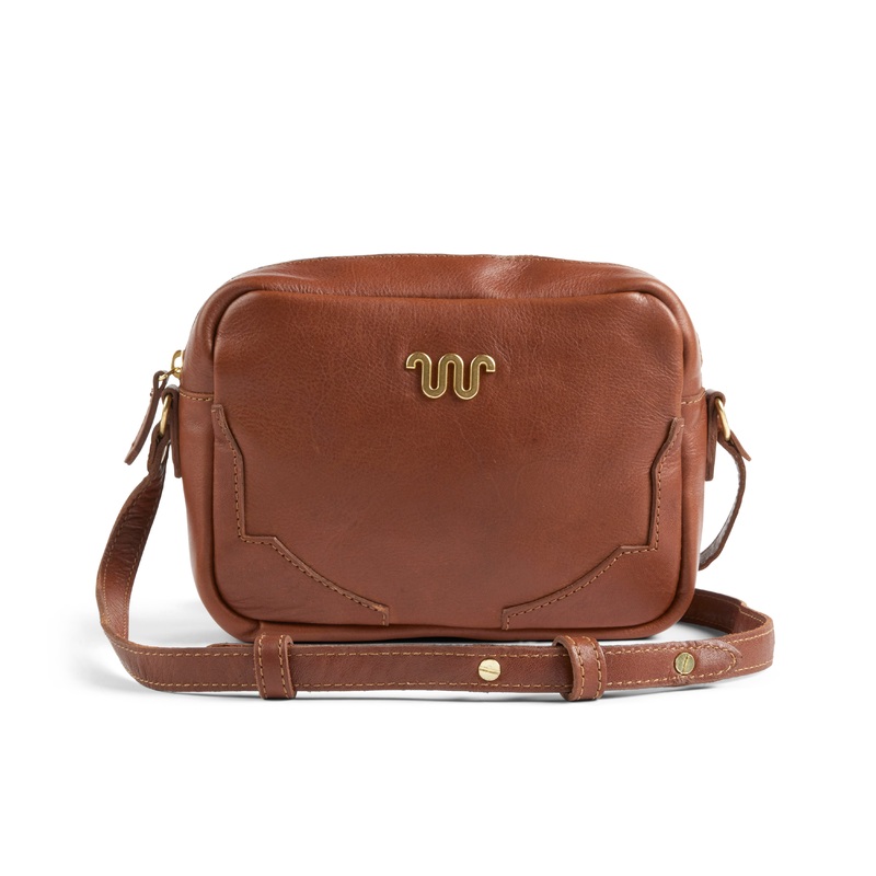 Crossbody Bag With Brass W Tan