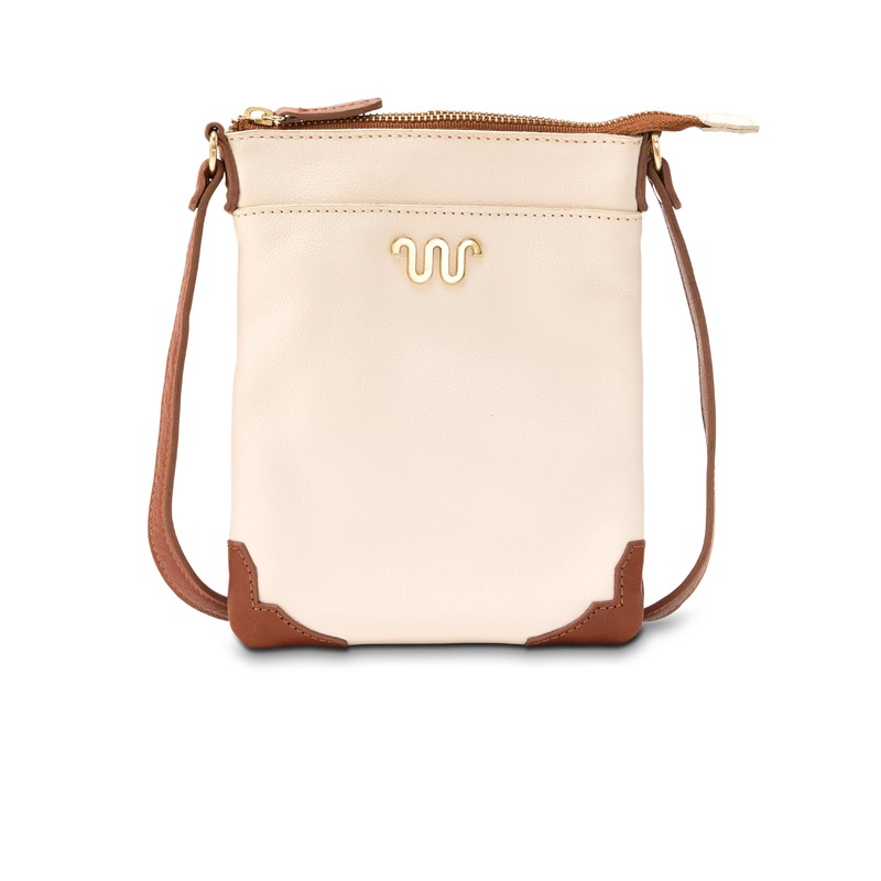 Kit Messenger Bag With Brass W Cream