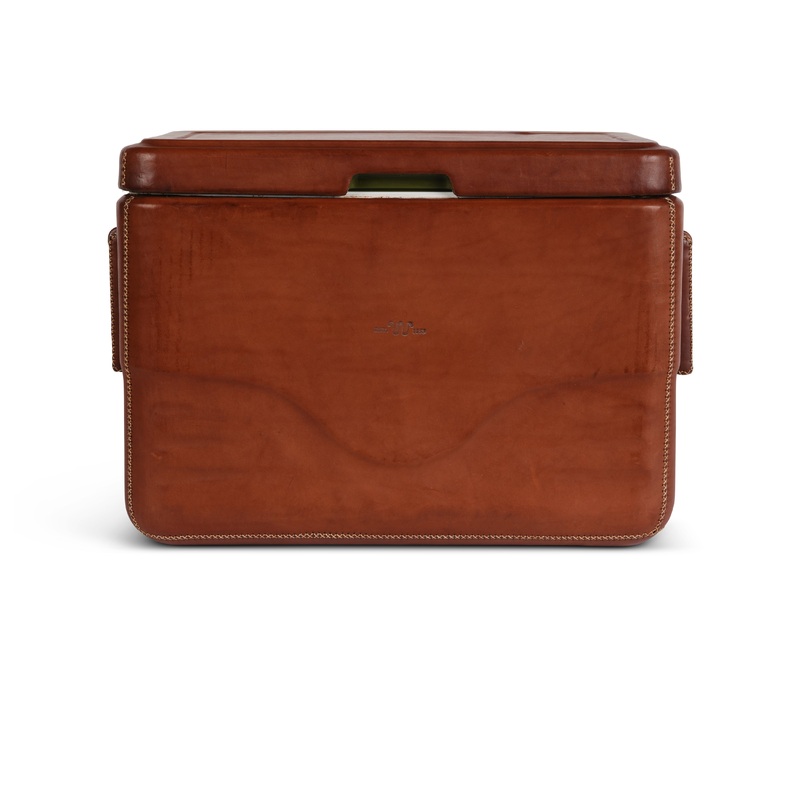 La Playa Large Leather Cooler W Handles Brown