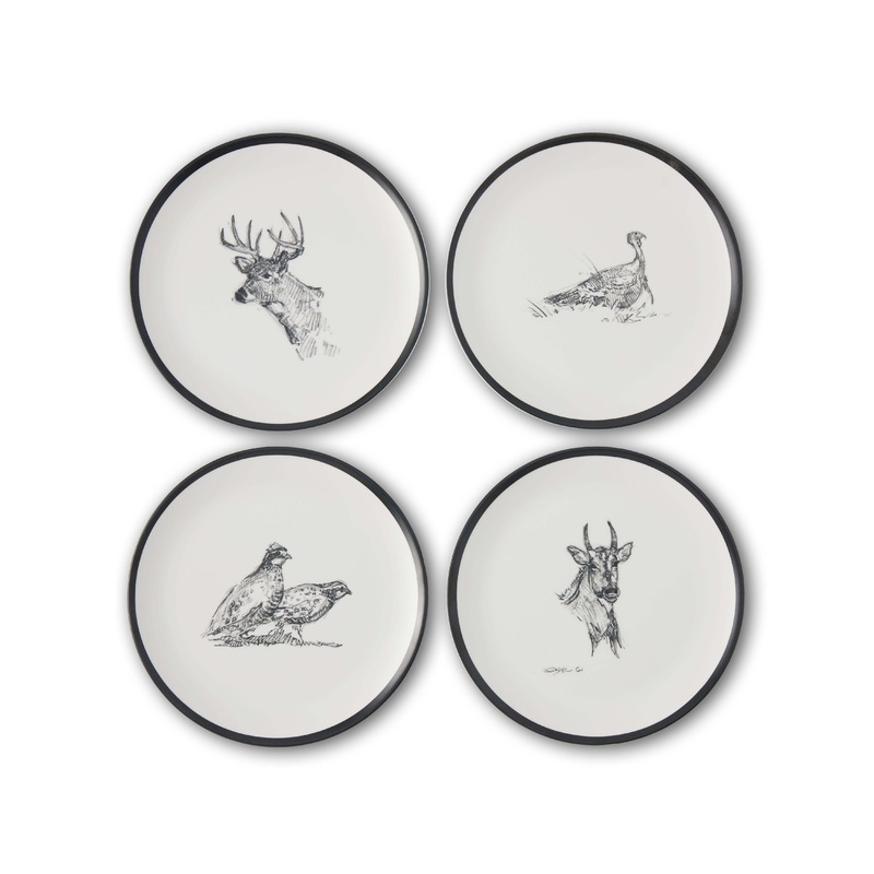 Wildlife Melamine Dessert Plate – Set of 4