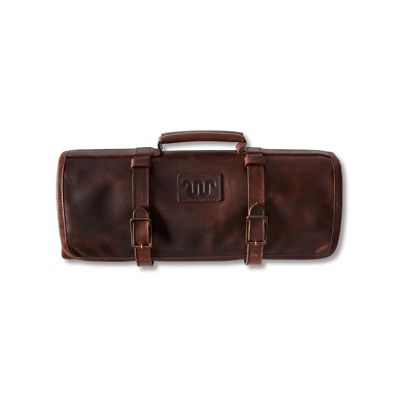 Leather Knife Roll Grizzly Sand