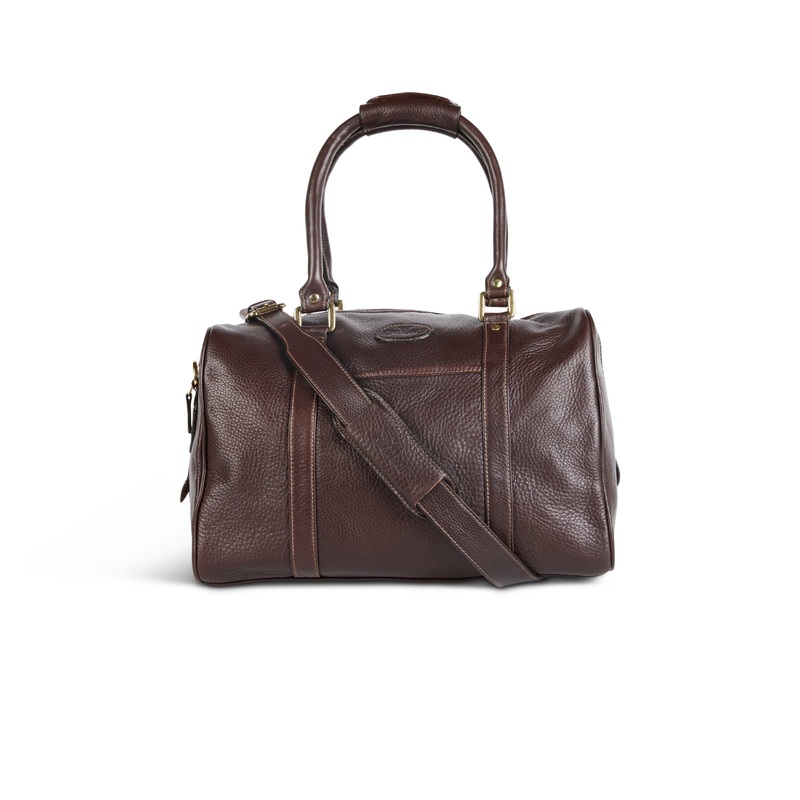 Leather Zipper Top Duffle Bag – Standard CHOCOLATE