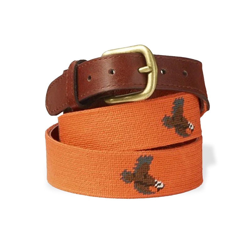 NEEDLEPOINT QUAIL BELT BLAZE ORANGE 32
