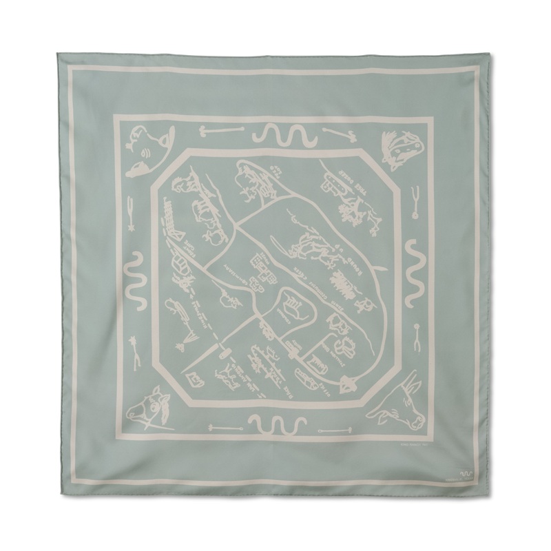 Helenita Loop Road Reversible Silk Scarf PRICKLY PEAR SAGE