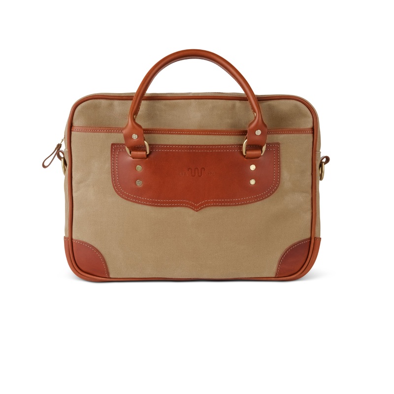King Ranch Waxed Canvas Briefcase TAN