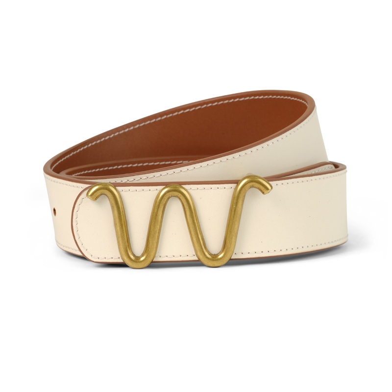 Running W Brand Belt Reversible CREAM 28