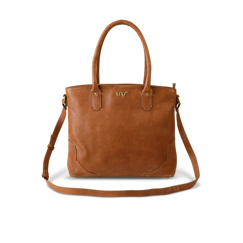 Legacy Leather Zip Tote COGNAC