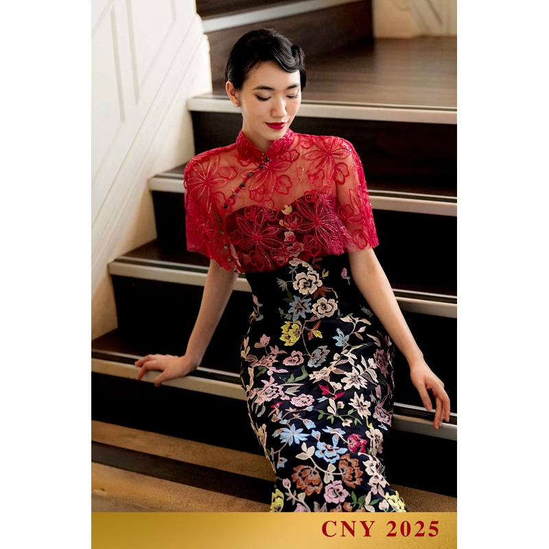 Xue Qin Qipao Set  (Navy) XS Navy