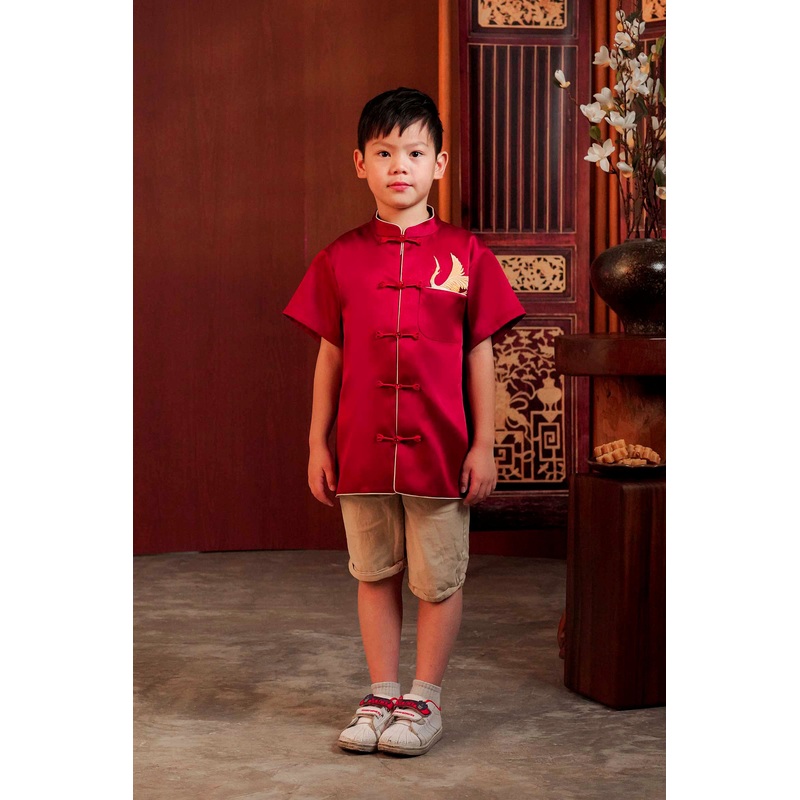 Yize Kids Shirt (Maroon) S Maroon
